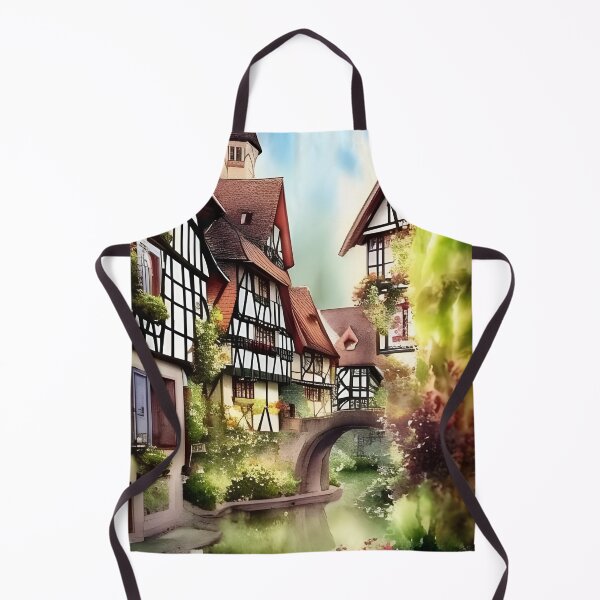 Item preview, Watercolor Painting of Picturesque German Town designed and sold by stine1.