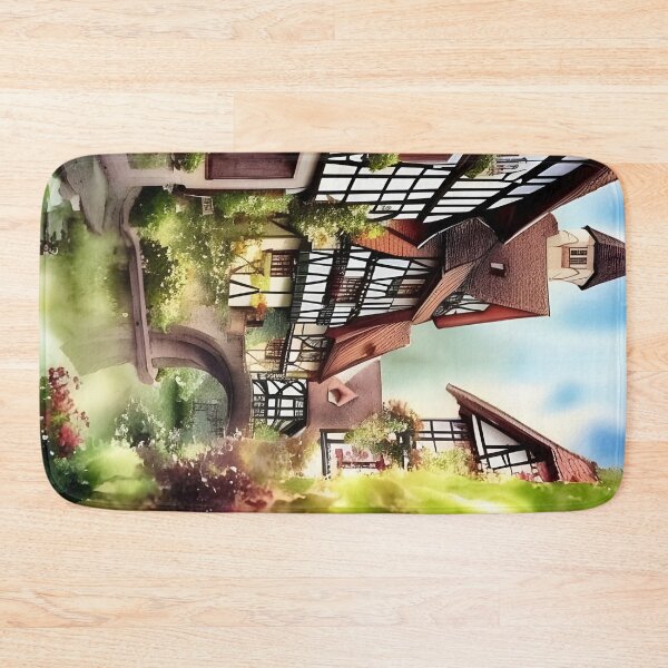 Item preview, Watercolor Painting of Picturesque German Town designed and sold by stine1.