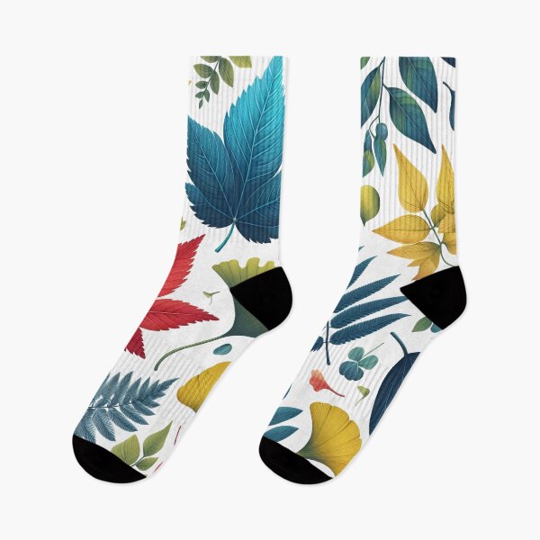 Item preview, Nature's Palette: Blue, Red, Yellow, and Green Leaf Pattern designed and sold by daruneenok.