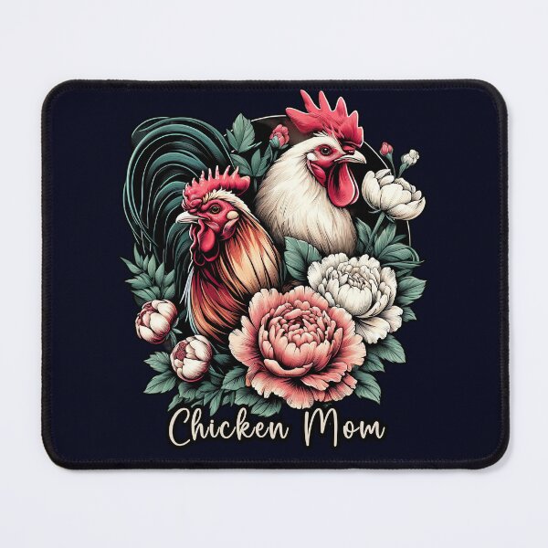 Item preview, Chicken Mom Fun, Colorful Floral Rooster, and Hen Farmhouse designed and sold by madtoyman.