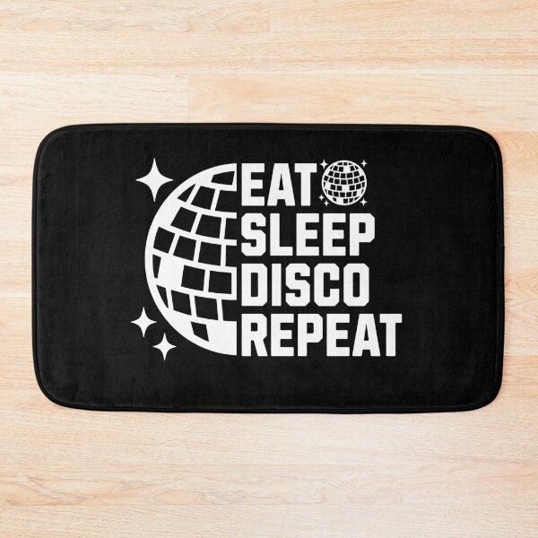 Item preview, DISCO  - Eat Sleep Repeat  (white)  designed and sold by Discothreadz.