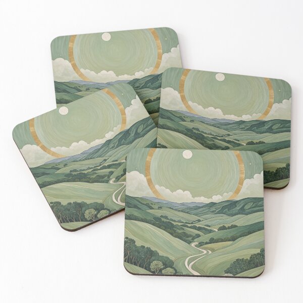 Item preview, Pastel Green Moonlit Hills designed and sold by Lizetteh.
