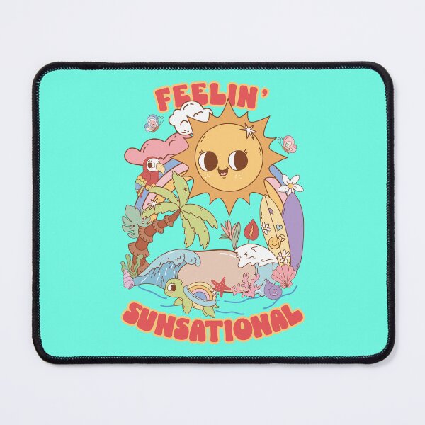 Item preview, Bold, Funky, Vintage FEELIN’ SUNSATIONAL Groovy Retro design for Summer Vacation, Tropical Beach, Ocean Lovers and Tropical Getaway Pun designed and sold by zenturtlemerch.