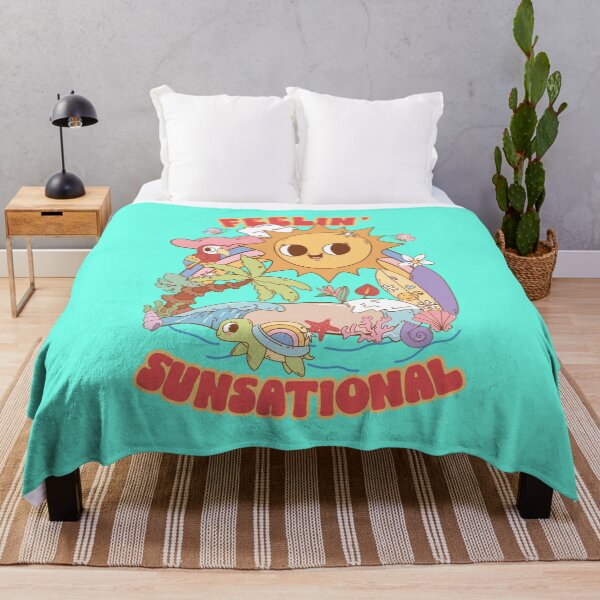 Item preview, Bold, Funky, Vintage FEELIN’ SUNSATIONAL Groovy Retro design for Summer Vacation, Tropical Beach, Ocean Lovers and Tropical Getaway Pun designed and sold by zenturtlemerch.
