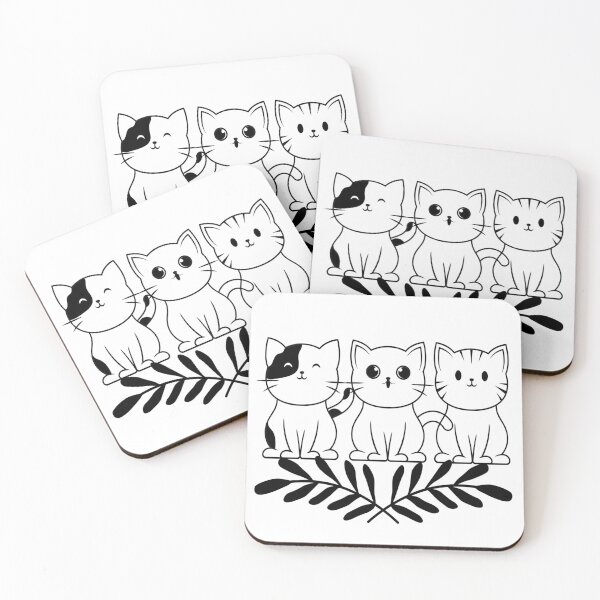 Item preview, Three black and white cats designed and sold by priyankajustine.