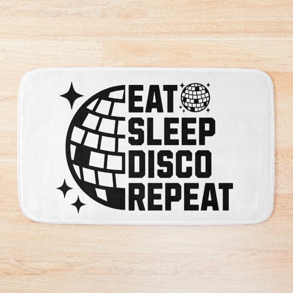 Item preview, DISCO  - Eat Sleep Repeat  (black)  designed and sold by Discothreadz.