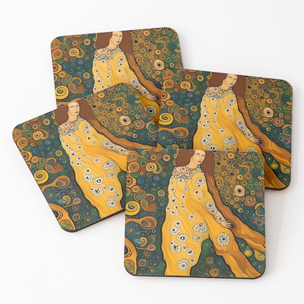 Item preview, Artistic Symphony: Lady in Golden Dress by Klimt and van Gogh designed and sold by stine1.
