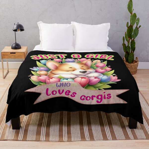 Artikelvorschau, Corgi in Blumen - Tulpen - Nur ein Mädchen, das Corgis liebt entworfen und verkauft von DegraDesign.