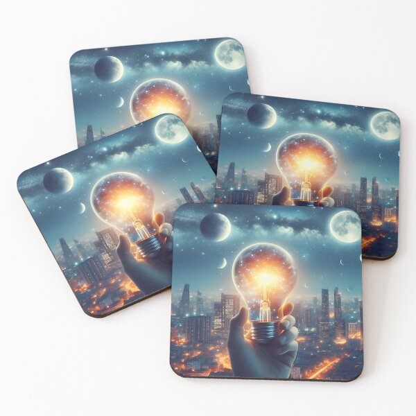 Item preview, Glowing Light Bulb with Night Sky and Milky Way designed and sold by daruneenok.