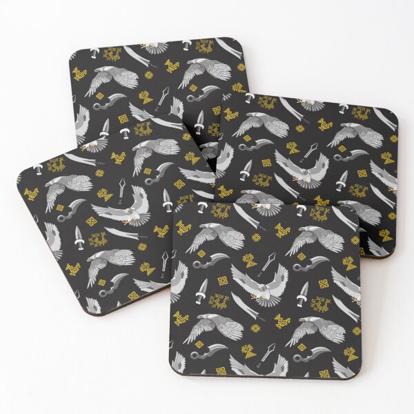 Item preview, pattern with birds and knives designed and sold by AnVag.