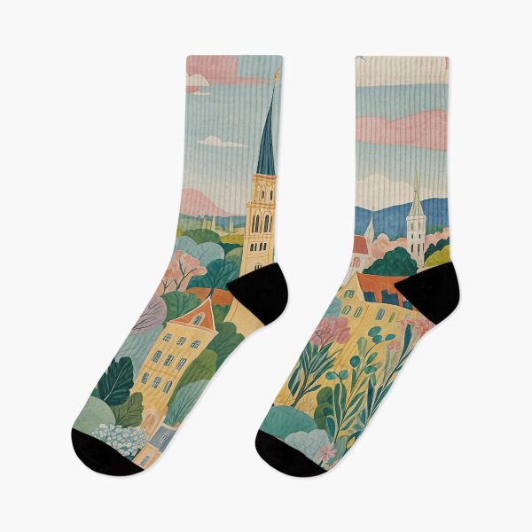 Item preview, Pastel Springtime Vista: European Cityscape designed and sold by Lizetteh.