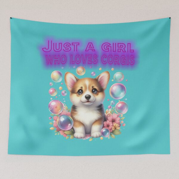 Item preview, Corgi and soap bubbles- Just a girl who loves corgis designed and sold by DegraDesign.