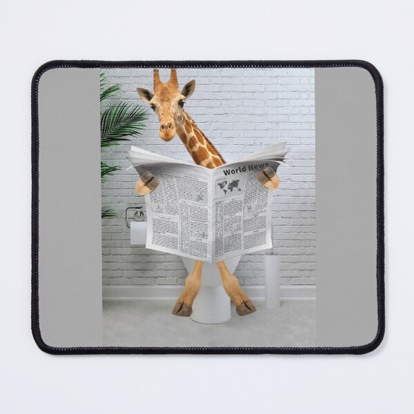 Item preview, Giraffe on Toilet Reading Newspaper  designed and sold by lailashack.