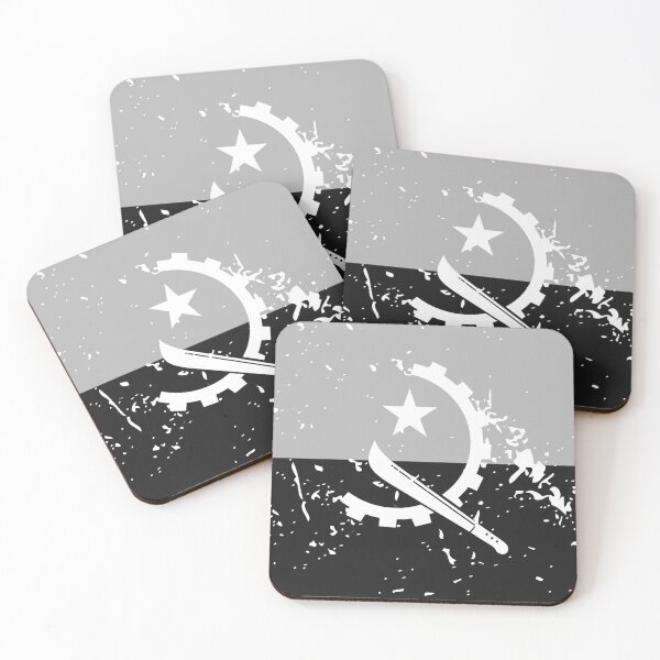 Item preview, Angola black and white flag distressed style designed and sold by Starstacks.