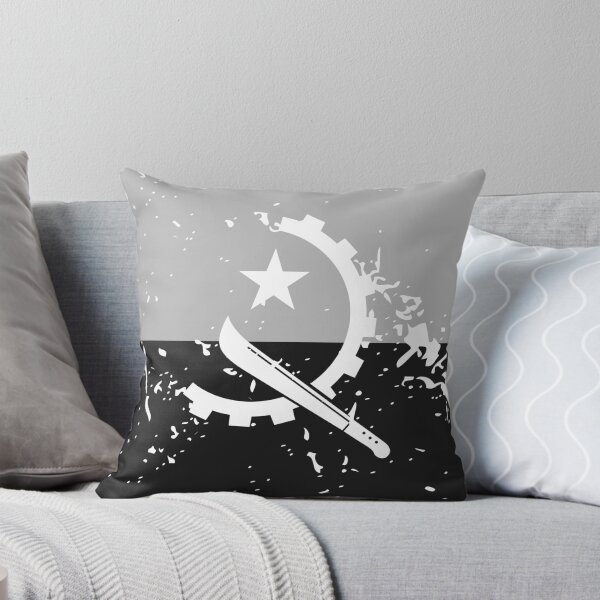 Item preview, Angola black and white flag distressed style designed and sold by Starstacks.
