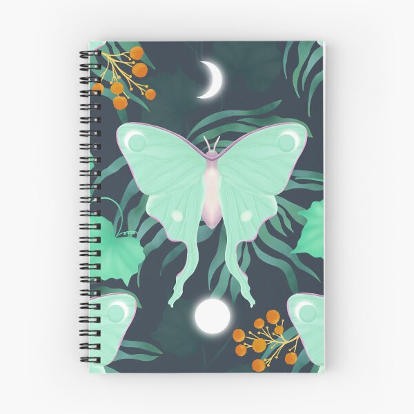 Item preview, Lunar moth print (Pale midnight colour way) designed and sold by turtlesandroses.