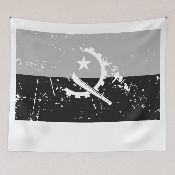 Item preview, Angola black and white flag distressed style designed and sold by Starstacks.