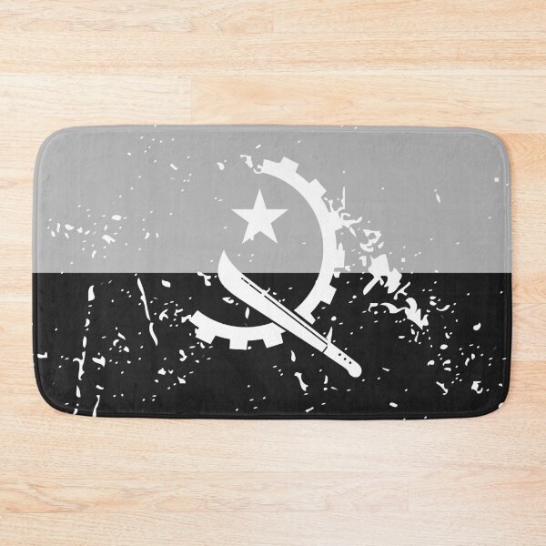 Item preview, Angola black and white flag distressed style designed and sold by Starstacks.
