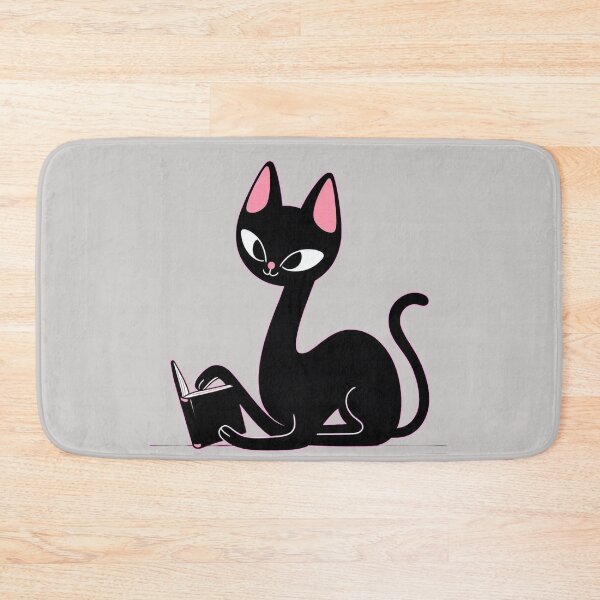 Item preview, Black Cat Pink Ear Reading a Book designed and sold by Nanthanon.