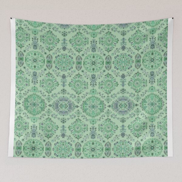 Item preview, Medallion boho mint green designed and sold by Alessandro Remo Mazzoni Remotextiles.