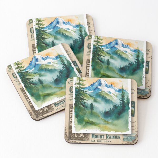 Item preview, Mount Rainier National Park Postcard Vintage Retro Travel Vintage designed and sold by TravelPostcardGems.