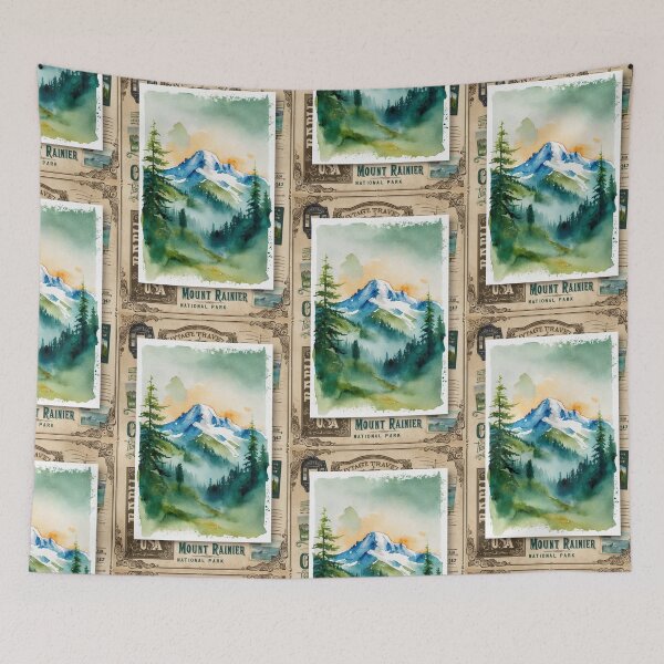 Item preview, Mount Rainier National Park Postcard Vintage Retro Travel Vintage designed and sold by TravelPostcardGems.