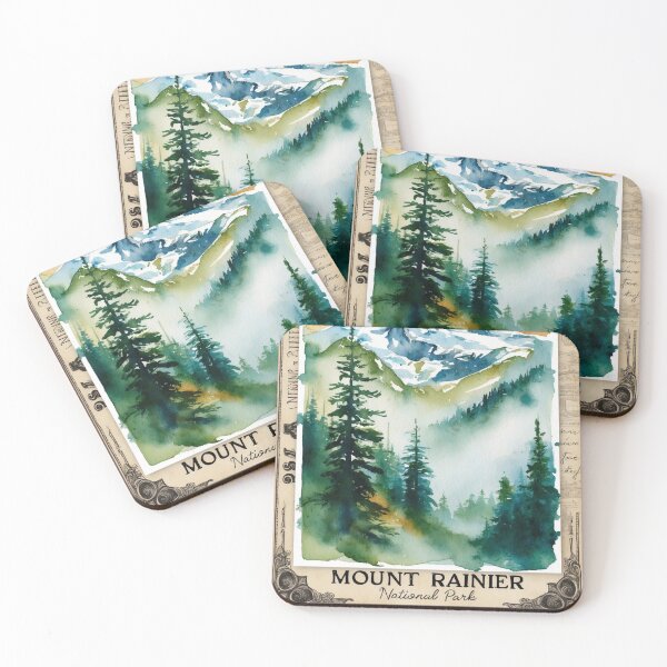 Item preview, Mount Rainier National Park Postcard Vintage Retro Travel Vintage designed and sold by TravelPostcardGems.