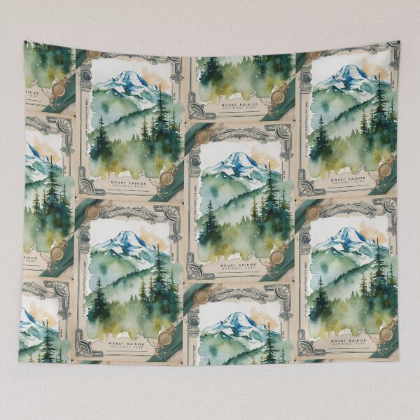 Item preview, Mount Rainier National Park Postcard Vintage Retro Travel Vintage designed and sold by TravelPostcardGems.