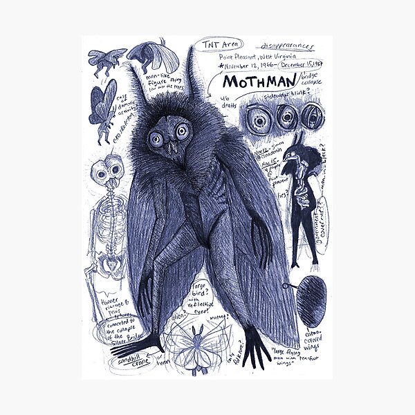 Mothman Anatomy Artwork by EgertronPuck Photographic Print