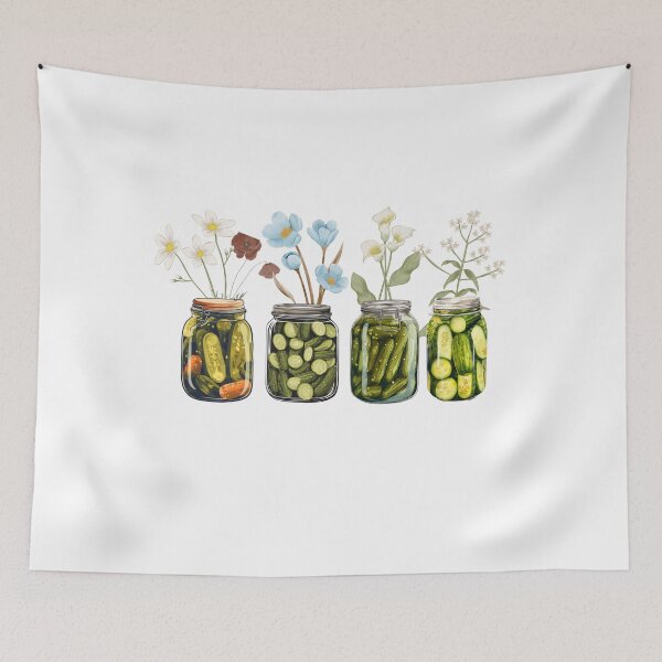 Item preview, Vintage Canned Pickles Funny Floral Jar designed and sold by Art-of-amine.