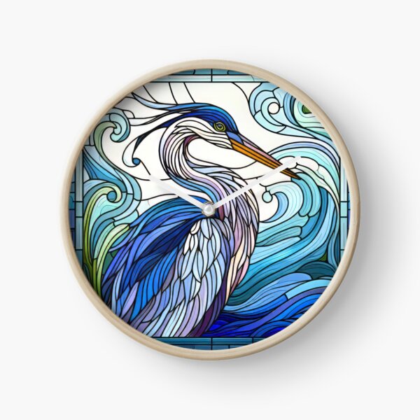 Item preview, Blue Heron Stained Glass design designed and sold by CattyCornerPOD.