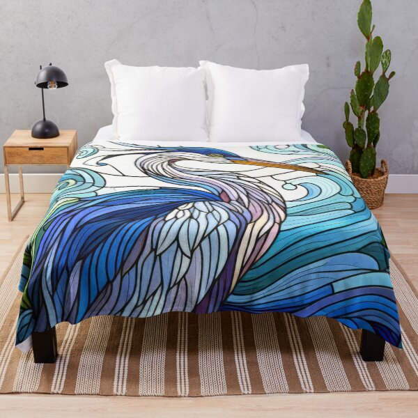 Item preview, Blue Heron Stained Glass design designed and sold by CattyCornerPOD.