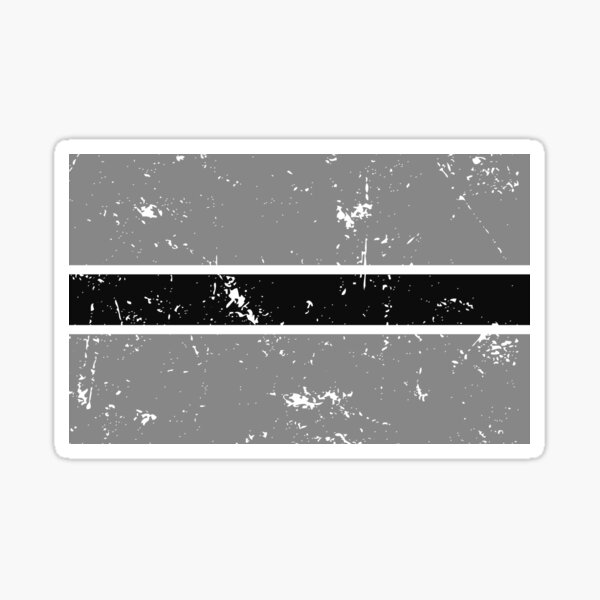 Vista previa del artículo con la obra «Botswana Bandera blanca y negra», diseñado y vendido por Starstacks.