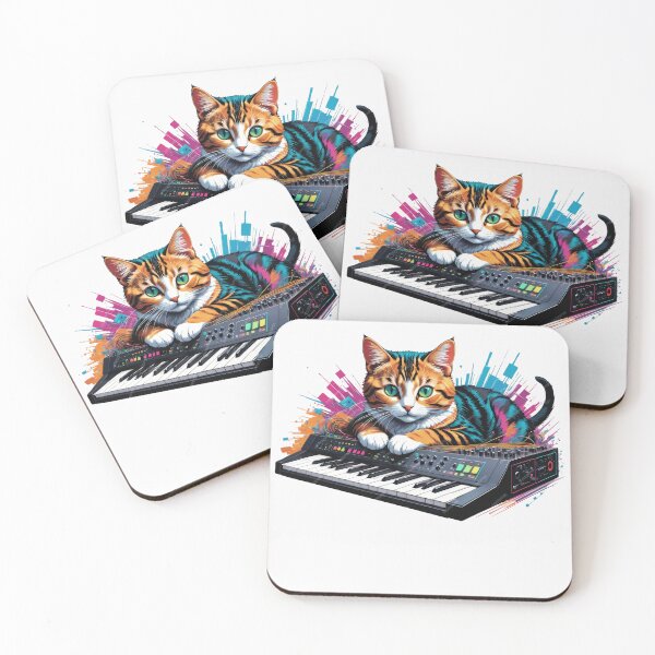 Item preview, Cat on Analog Modular Synth Funny synthesizer stikcers designed and sold by Alfonsoshop ⭐⭐⭐⭐⭐ ⭐.