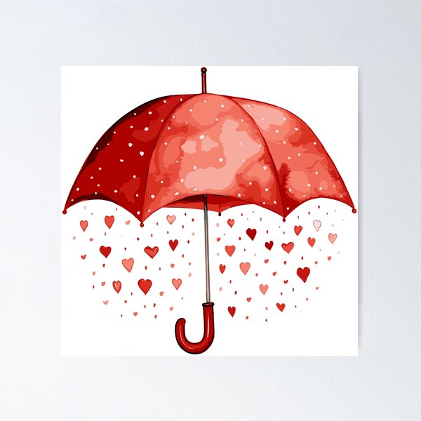 Item preview, Red Umbrella in Love Rain designed and sold by Liededrom..