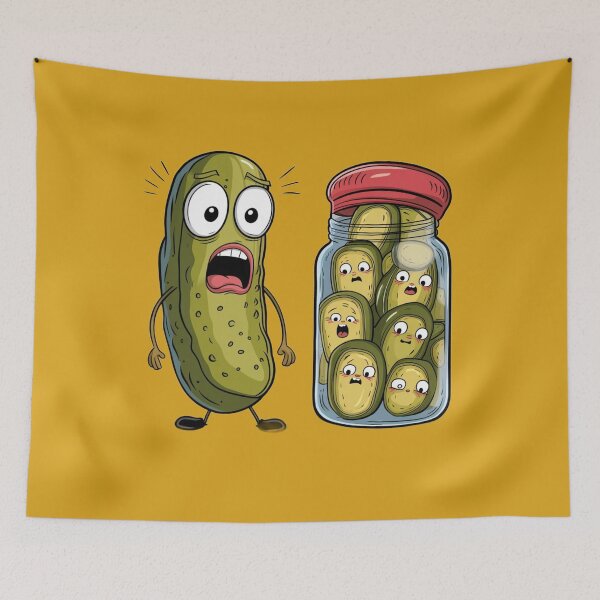 Item preview, Funny Pickle Surprise Cucumber And A Jar Of Sliced Pickles designed and sold by Fatimah Saeed.