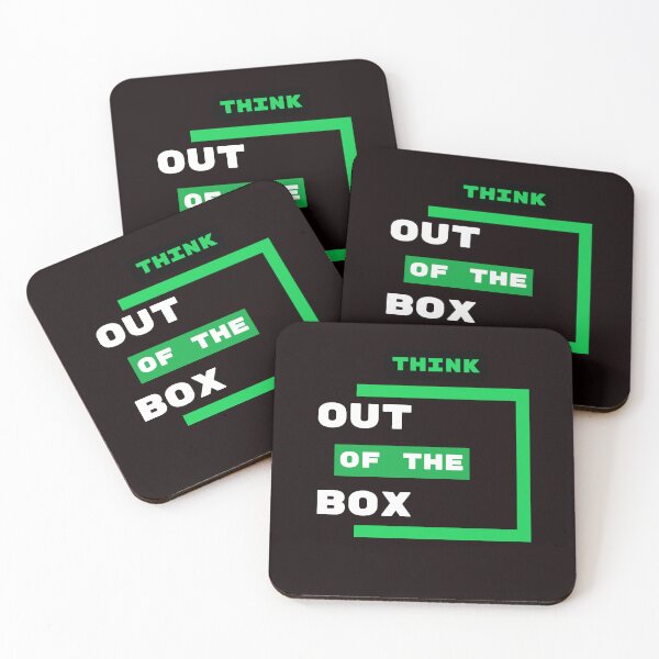Item preview, Think Out of the Box Green, White and Black designed and sold by Gretel Moss.