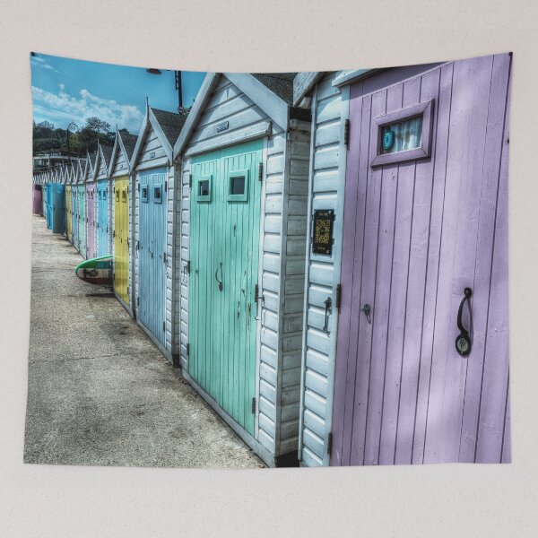 Item preview, Row Of Beach Huts on Lyme Regis Beach, Dorset, UK designed and sold by Paul Thompson Photography.