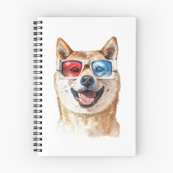 Item preview, Shiba Inu con gafas 3-D de la vieja escuela, en estilo acuarela designed and sold by Wormy-23.
