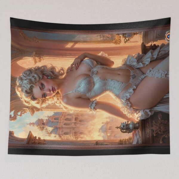 Item preview, A Sensual Exquisite Baroque Portrait Of A Regal Beauty In Lingerie Gorgeous AI Concept Art by Xzendor7 designed and sold by Xzendor7 Digital Art Creations.
