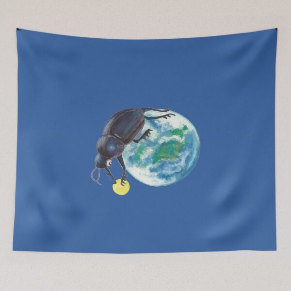 Item preview, Sacred Scarab Beetle Rolling Earth And Moon designed and sold by Julia Doria.