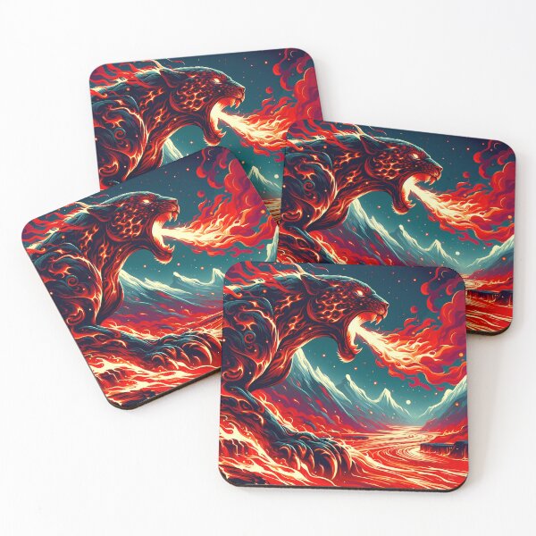 Item preview, Lava Fire Jaguar Breathing Fire, Ai Generated Art  designed and sold by ACC .