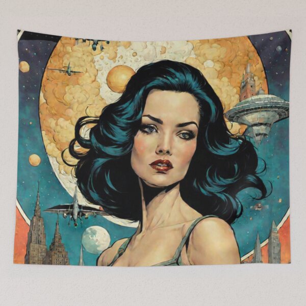 Item preview, Comic Style Space Woman designed and sold by Planetporridge.