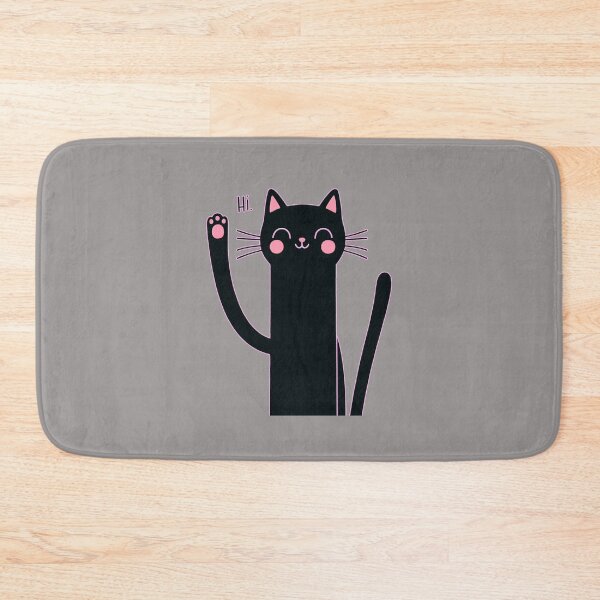 Item preview, Black Cat  Pink Ear Say Hi  so Cute designed and sold by Nanthanon.