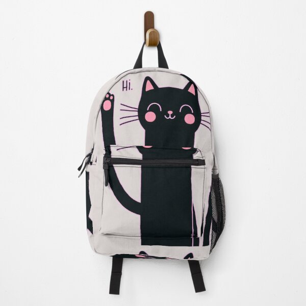 Item preview, Black Cat Pink Ear Say Hi so Cute designed and sold by Nanthanon.
