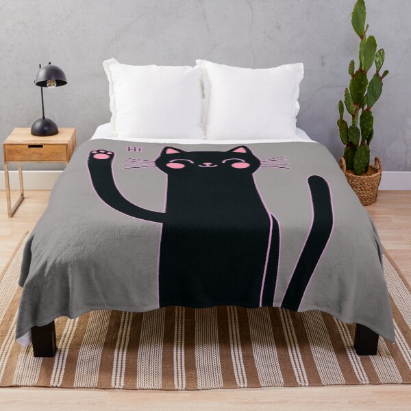Item preview, Black Cat Pink Ear Say Hi so Cute designed and sold by Nanthanon.