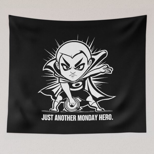 Item preview, Monday Motivation: A Black and White Hero's Leap into Action designed and sold by SplashTastic.