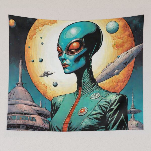Item preview, Retro Comic Space Woman designed and sold by Planetporridge.