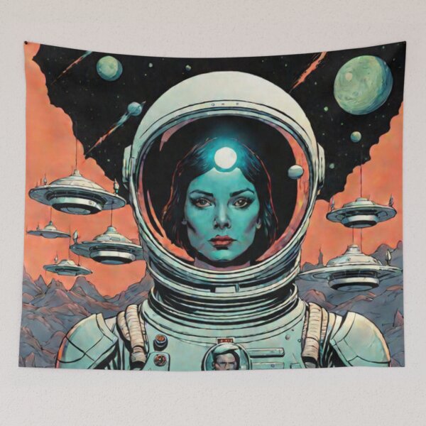 Item preview, Retro Woman in Space designed and sold by Planetporridge.