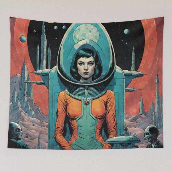 Item preview, Retro Space Woman Art designed and sold by Planetporridge.
